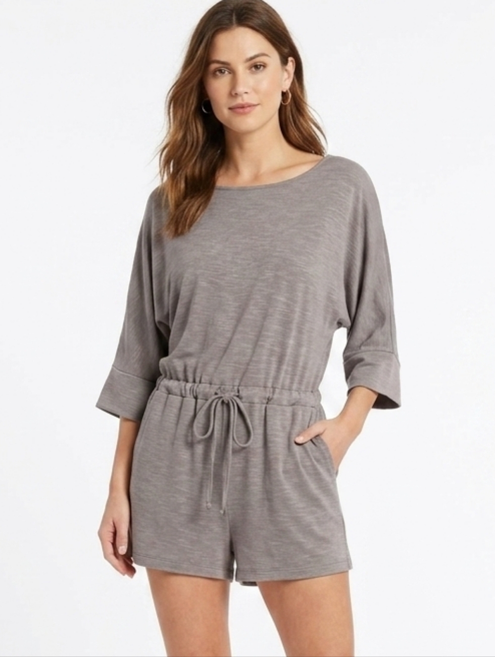 Lanston Short Romper In Gray Size Small